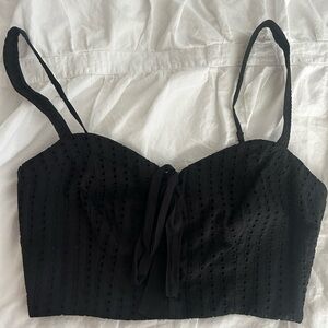 BCBG Black Sleeveless Crop Top